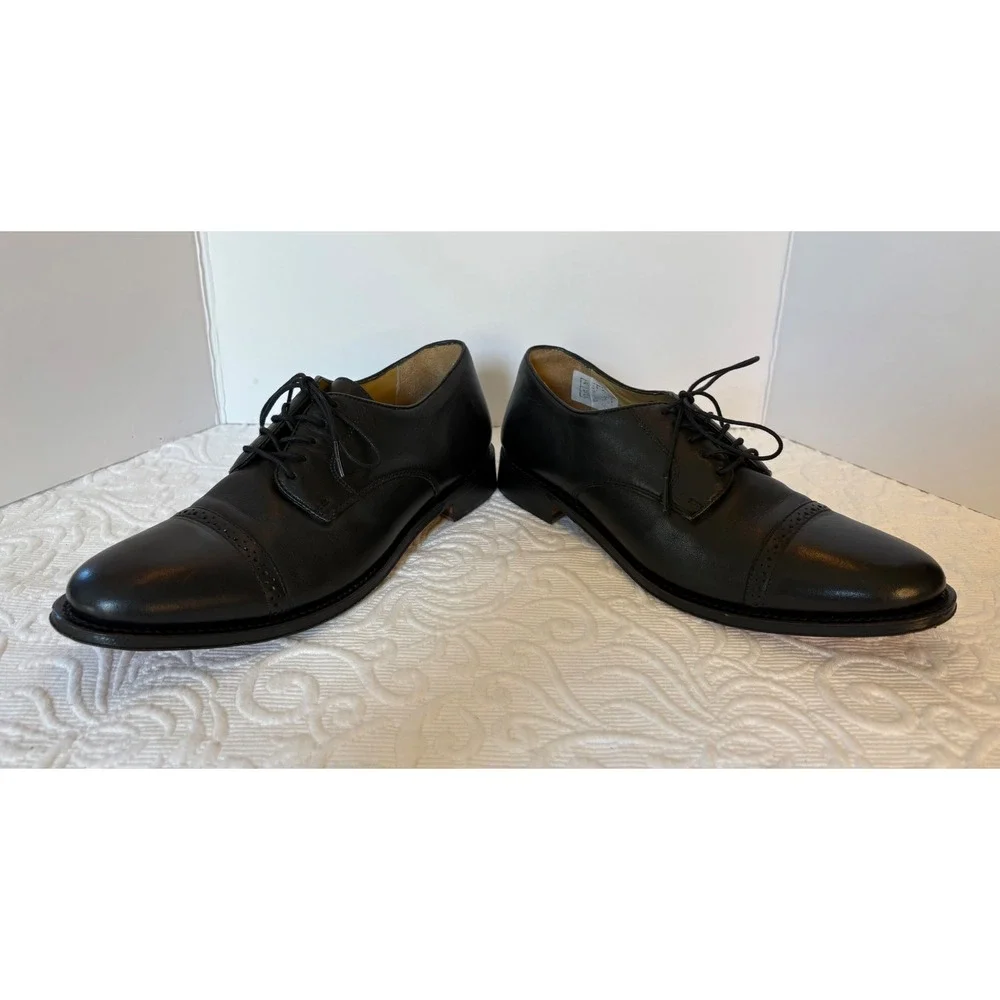 Brooks Brothers 346 Black Leather Cap‎ Toe Oxford Dress Shoes Men's Size 9.5D